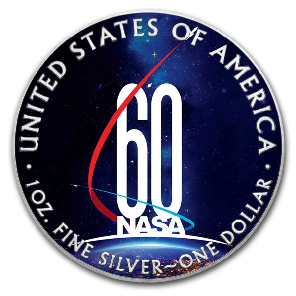 2018 1oz american silver eagle nasa 60th anniversary colorized coin reverse 2018 1oz american silver eagle nasa 60th anniversary colorized coin reverse