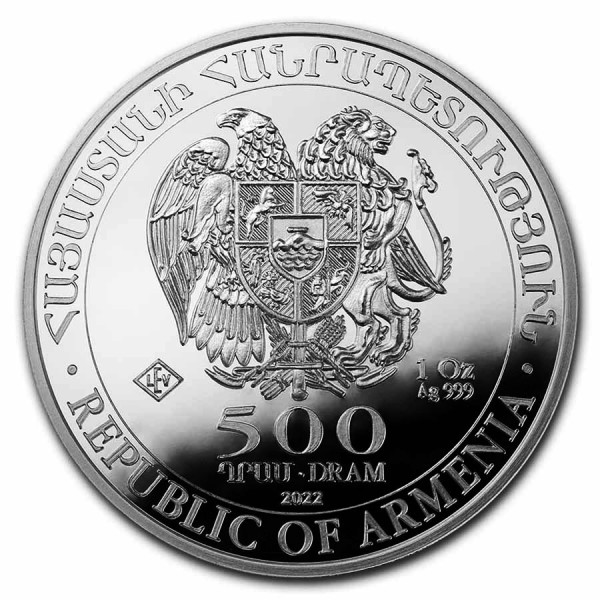 2022 1oz armenian silver ark noah coin bu obverse 2022 1oz armenian silver ark noah coin bu obverse