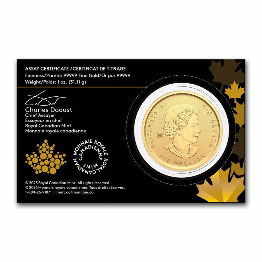2023 rcm 1 oz au klondike passage for gold 99999 bu assay card 278709 B 2023 rcm 1 oz au klondike passage for gold 99999 bu assay card 278709 B