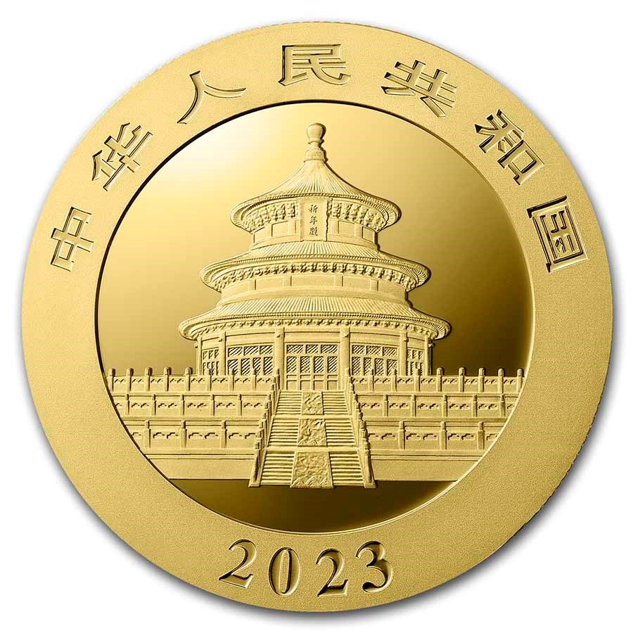 Panda 2023 gold 30 gram goudverzekerd back Panda 2023 gold 30 gram goudverzekerd back
